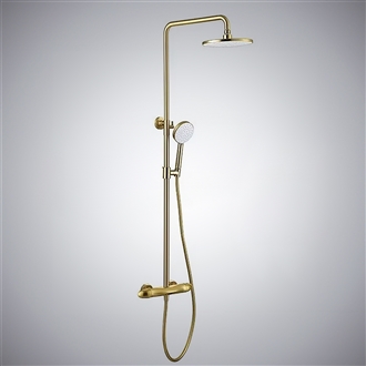 Fontana Moya premium brushed-gold rainfall shower system