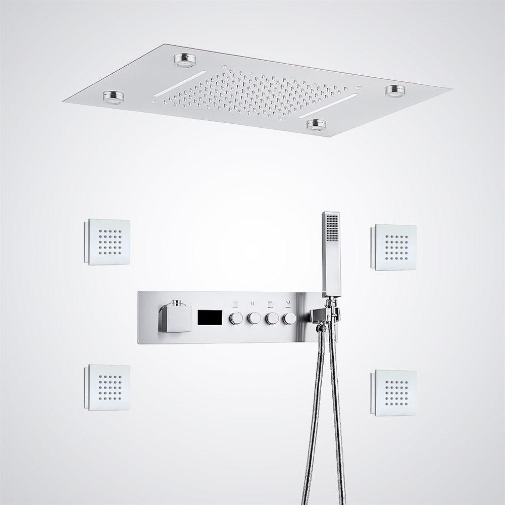Fontana Orvieto Chrome Finish LED Thermostatic Digital Shower Set