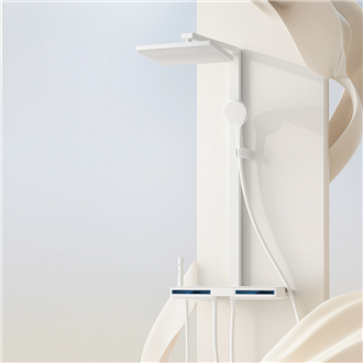 Fontana Assisi Matte White Wall Mounted Digital Thermostatic Shower System