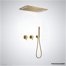 Brushed Gold LED Shower