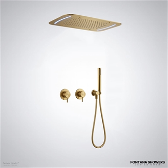 Brushed Gold LED Shower