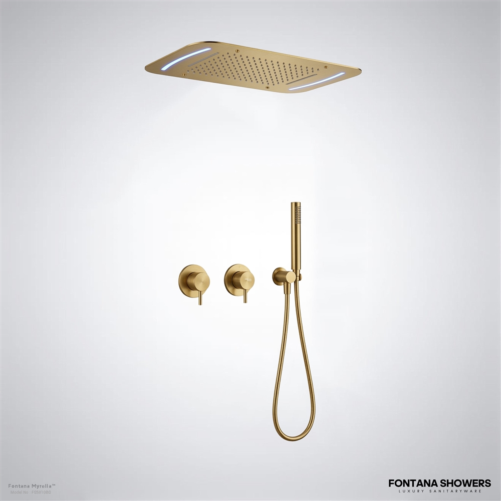 Brushed Gold LED Shower