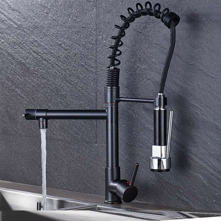 Fontana Vienna Classico Oil Rubbed Bronze Kitchen Faucet with Pull-Down Sprayer