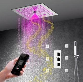 Fontana Lanciano 4 Functions Luxury Chrome LED Shower Faucet