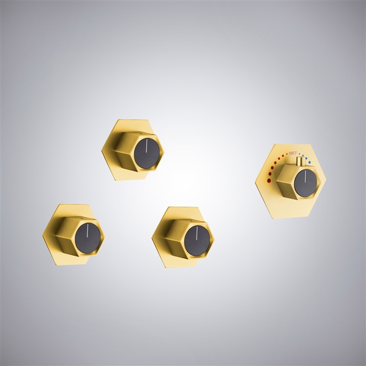 Fontana Fort-de-France Gold Thermostatic Mixer Valve