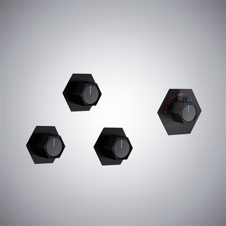 Fontana Fort-de-France Matte Black Thermostatic Mixer Valve