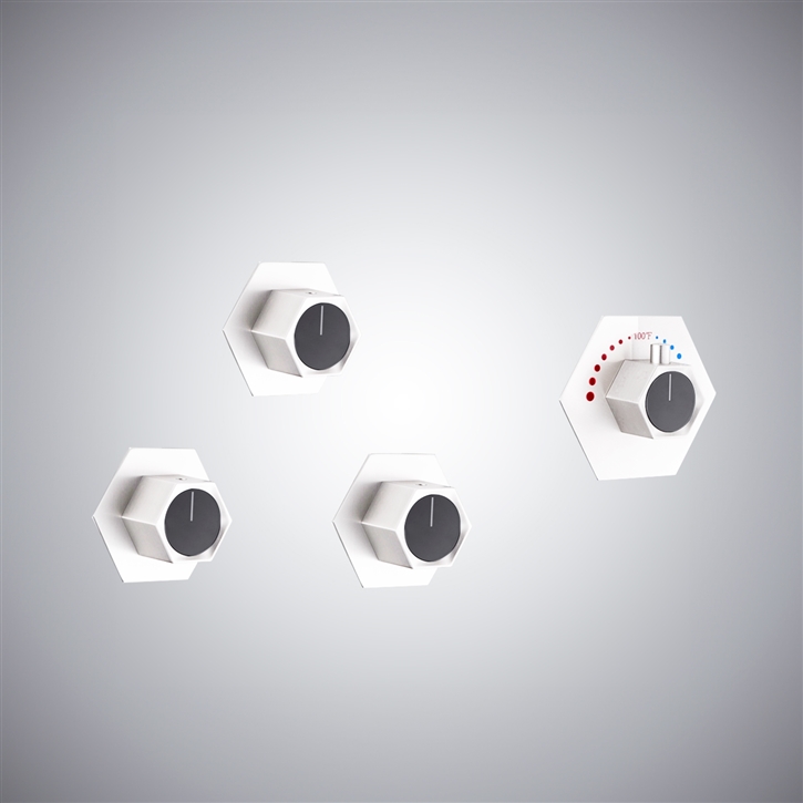 Fontana Fort-de-France Matte White Wall Mount Thermostatic Mixer Valve