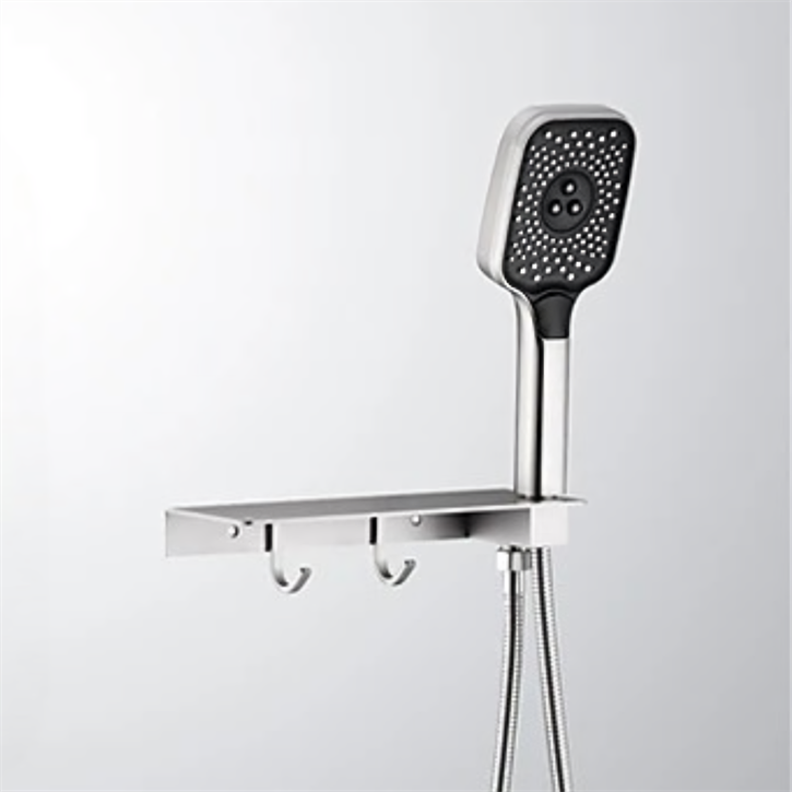 Fontana Loire-Atlantique Brushed Nickel Handheld Shower and Shelf Combo