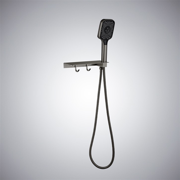 Fontana Loire-Atlantique Gun Metal Gray Shower and Shelf Ensemble