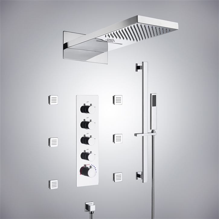 Fontana Tournefeuille Chrome LED Musical Shower Set | Premium LED ...