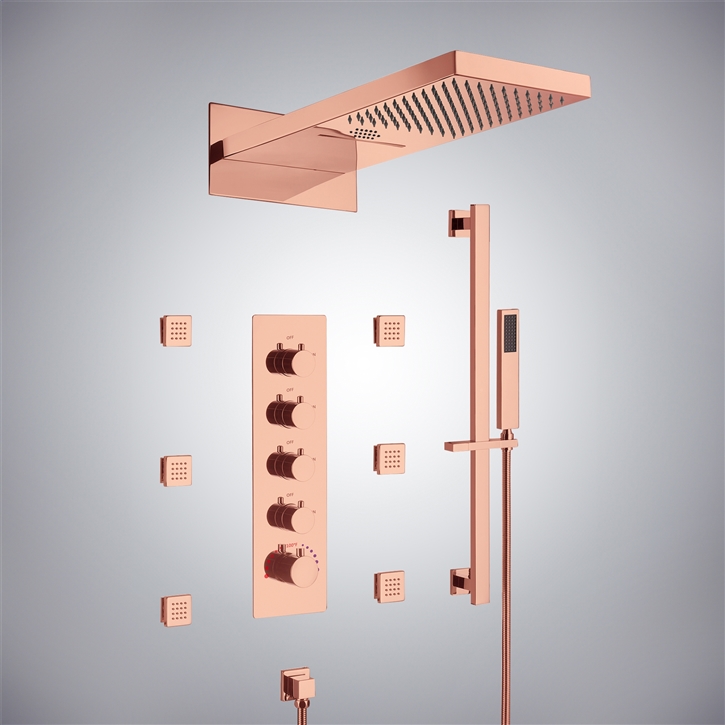 Fontana Tournefeuille Rose Gold Remote with Phone Control Shower Set