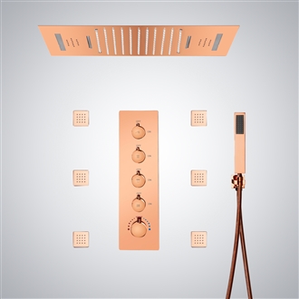 Fontana Manche Rose Gold 22 Inch Multifunctional Shower System