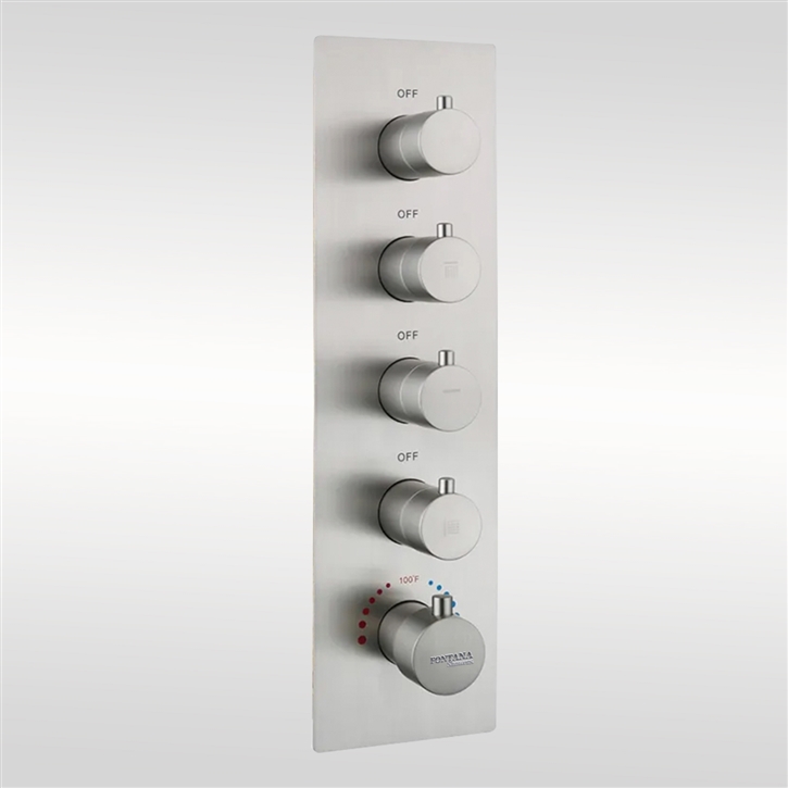 Fontana Normandy Brushed Nickel Shower Mixer 5 Handle
