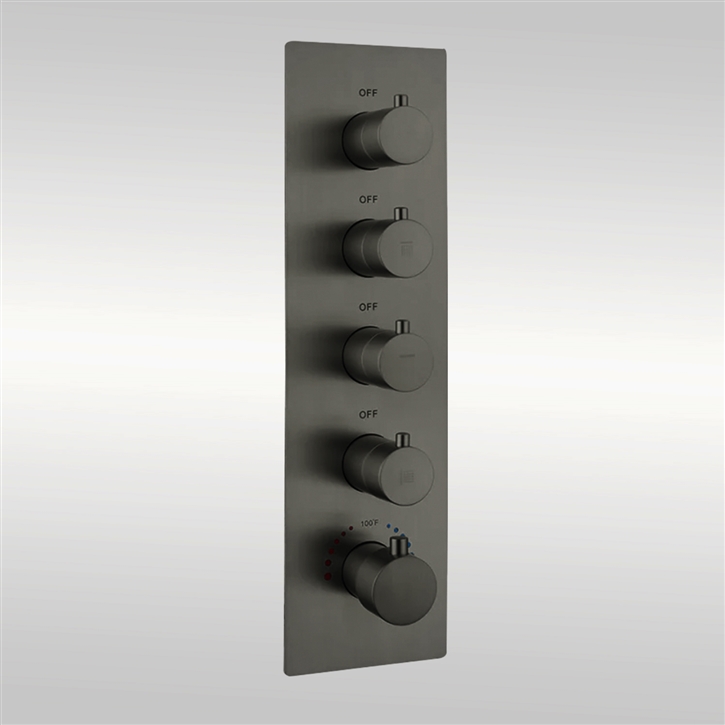 Fontana Normandy Gun Metal Gray Shower Mixer 5 Function