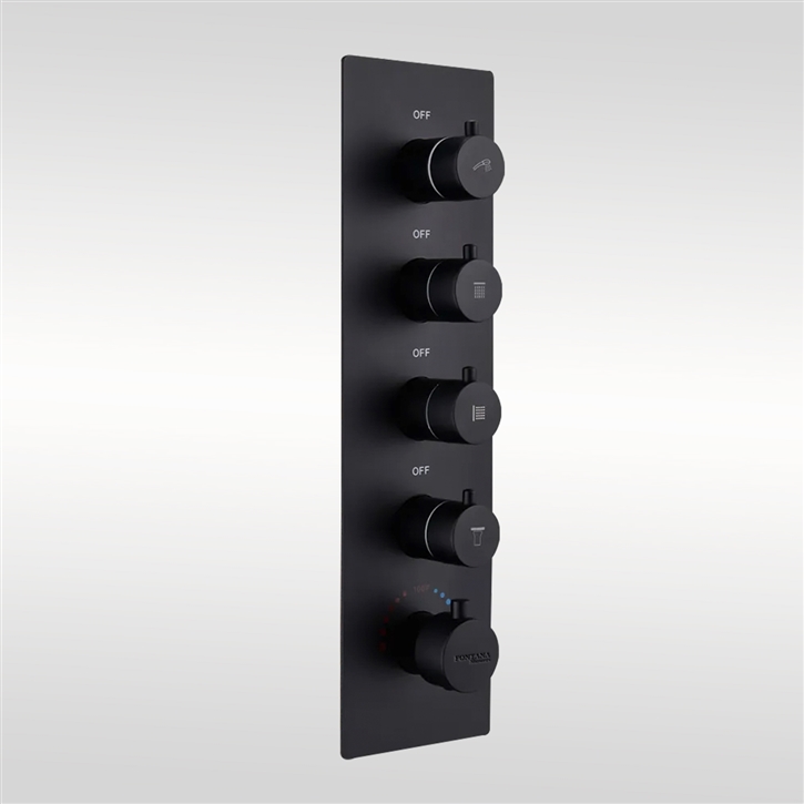 Fontana Normandy Matte Black Wall Mounted Shower Mixer