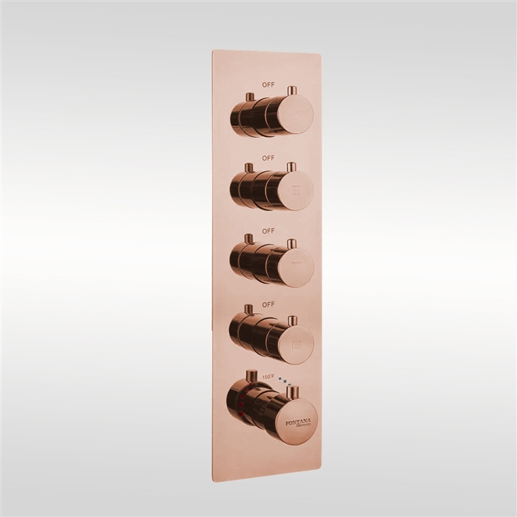 Fontana Normandy Rose Gold Luxurious 5 Function Shower Mixer