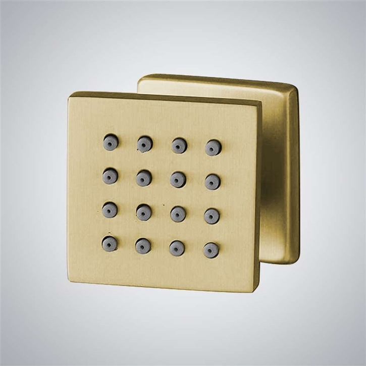 Fontana Bagneux Brushed Gold Square Massage Body Jet