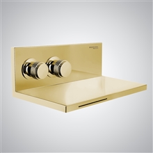 Fontana Perols brushed gold wall-mounted waterfall faucet