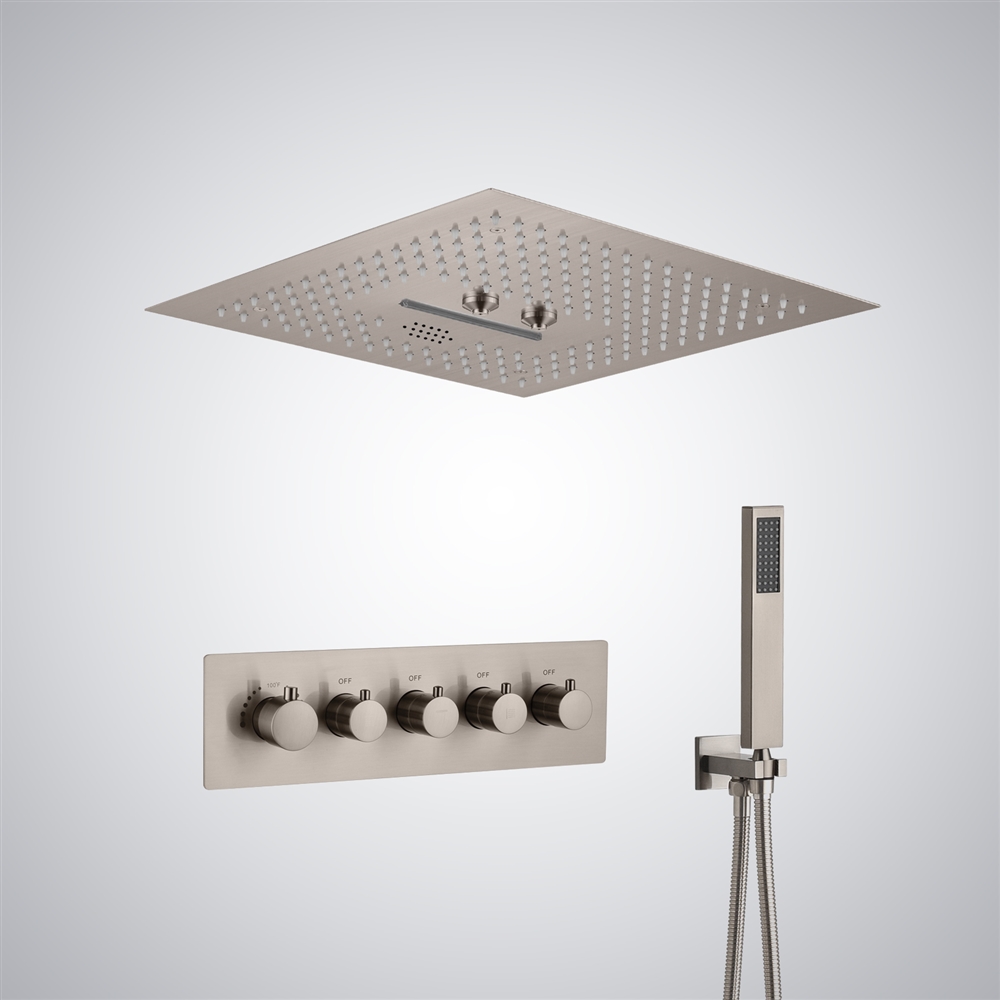 Fontana Epinal 4 Functions Luxury Brushed Nickel LED and Music Shower Set