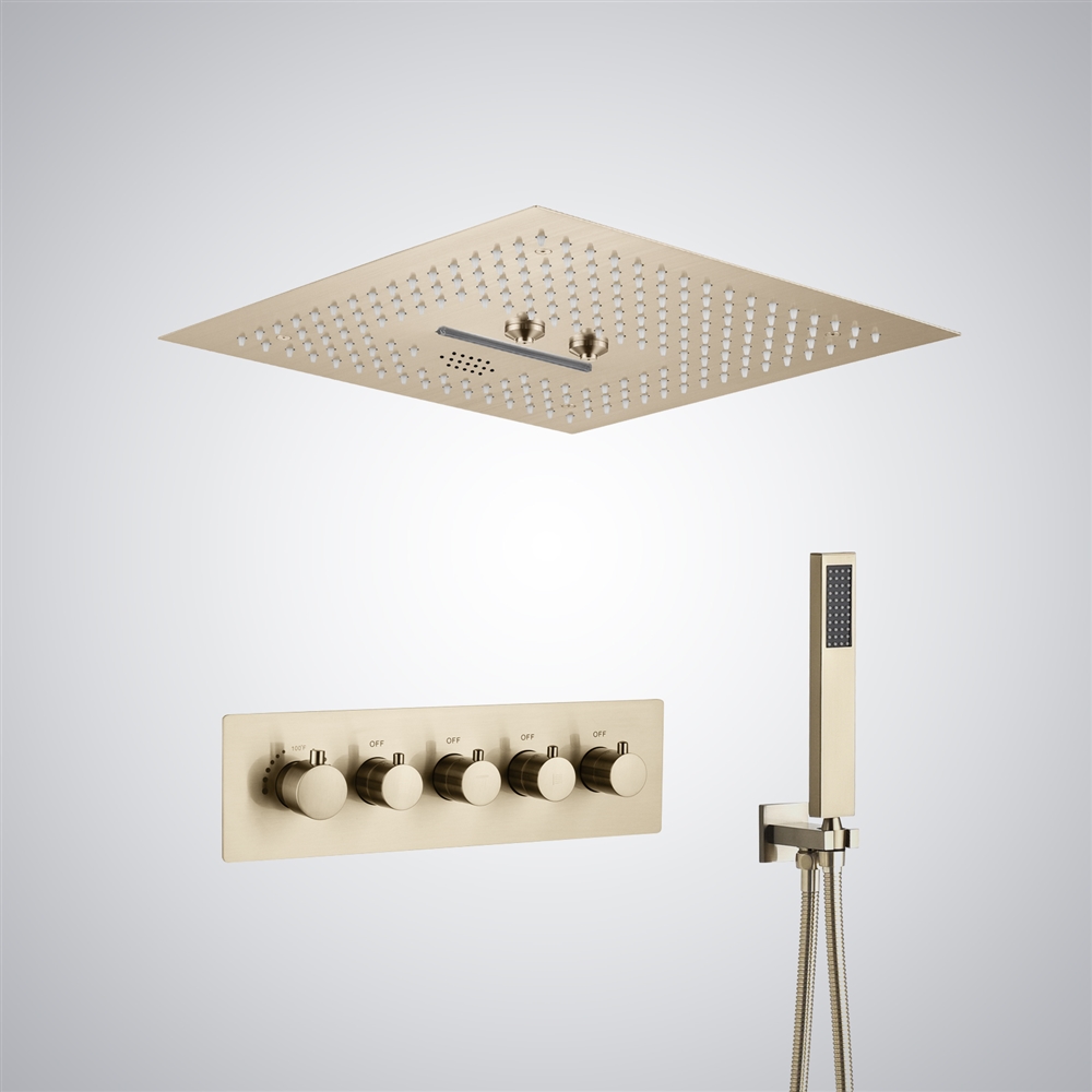 Fontana Epinal 4 Functions Concealed Installation Luxury Champagne LED and Music Shower System