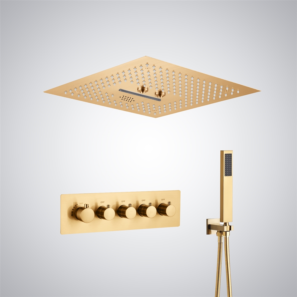 Fontana Epinal Multifunction Luxury Gold LED and Music Shower Set