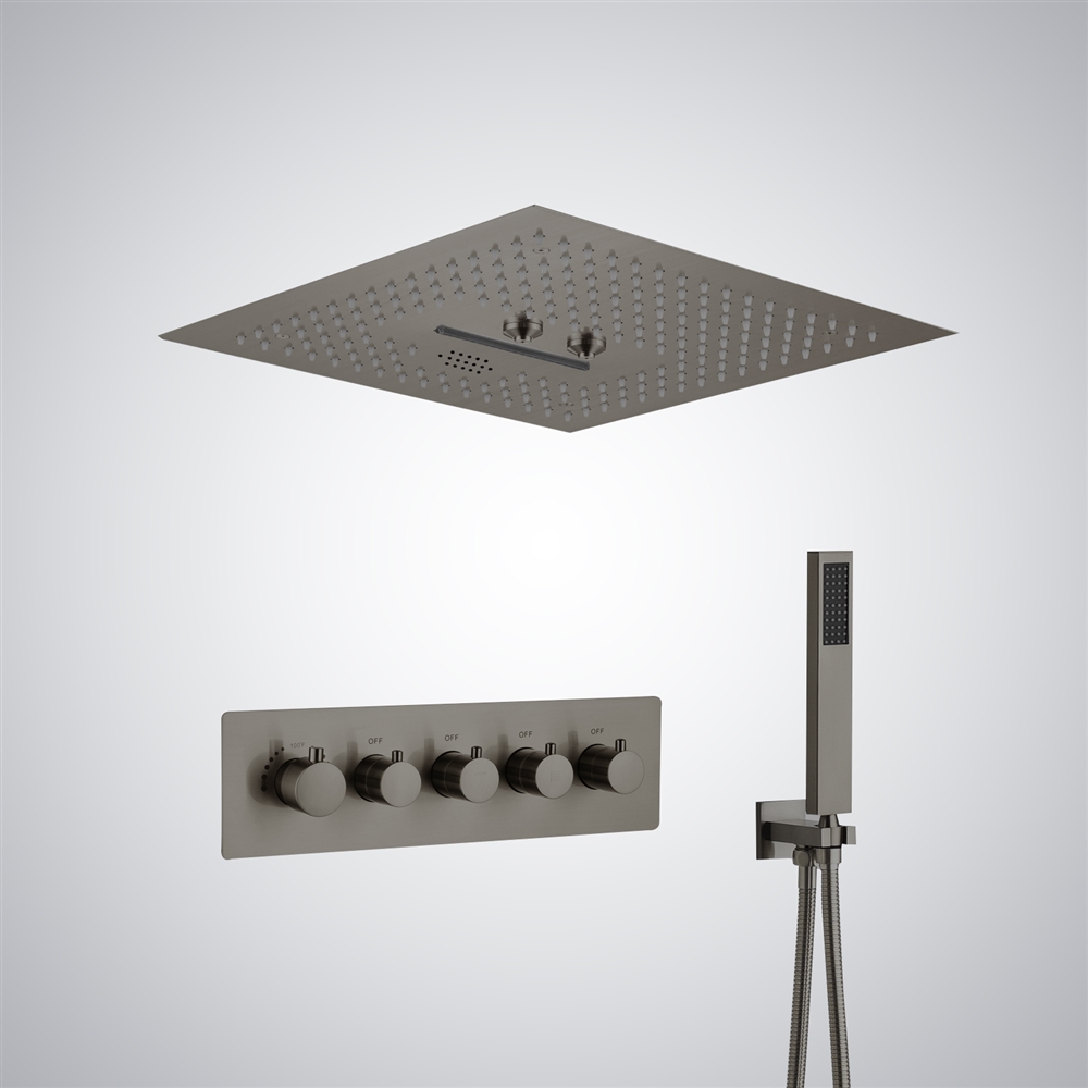 Fontana Epinal 4 Functions Luxury Gun Metal Gray LED and Music Shower Set