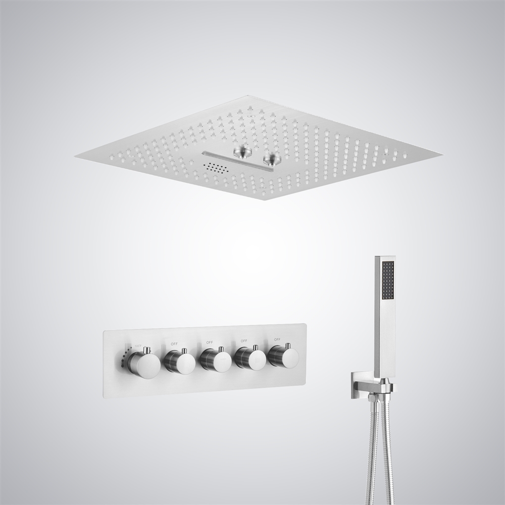 Fontana Epinal Matte White LED and Music Luxury Shower Set