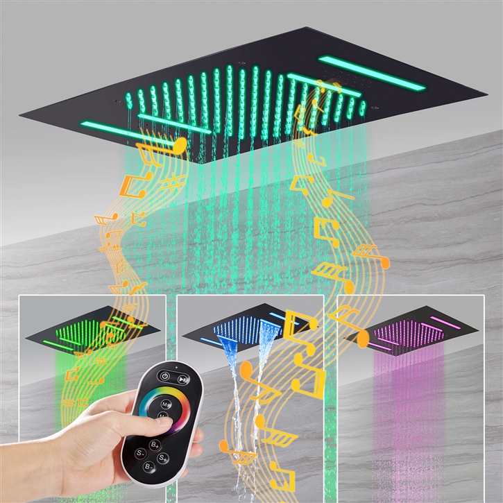 Fontana Chatellerault Matte Black Luxury LED and Music Shower System