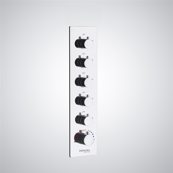 Fontana Montelimar Chrome 5 Handle LED & Bluetooth Shower Mixer