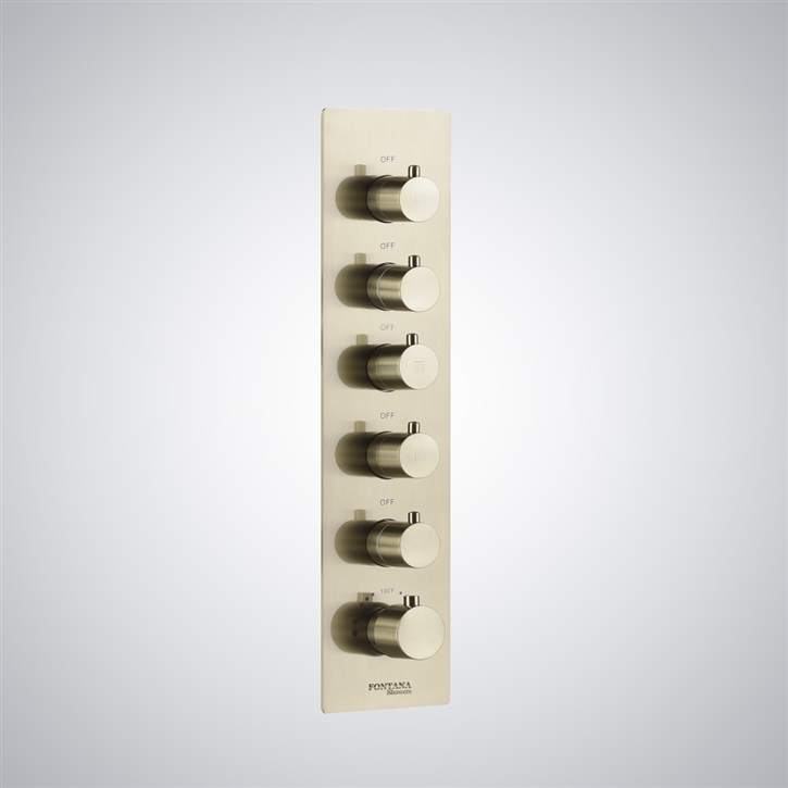 Fontana Montelimar Champagne 5 Handle Subtle Luxury Shower Mixer