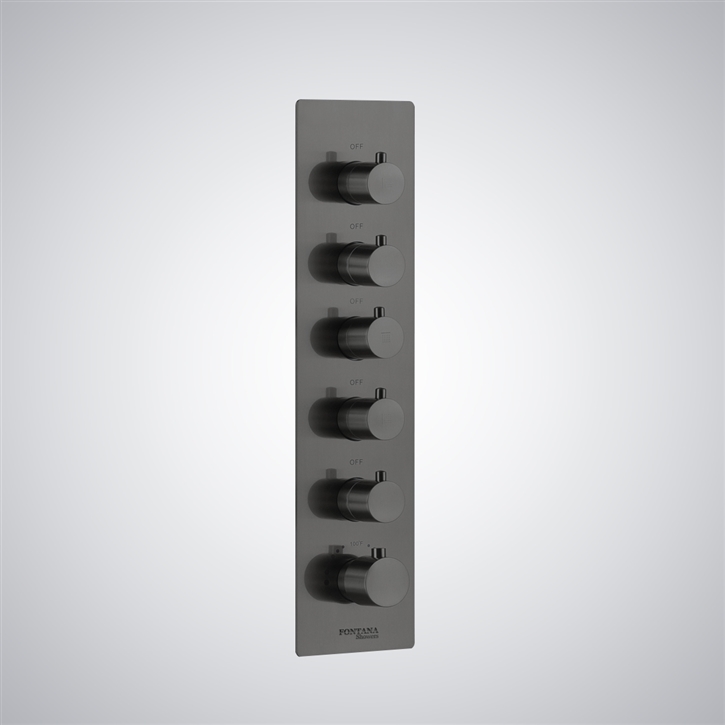 Fontana Montelimar Gun Metal Gray 5 Handle Cutting-Edge Technology Shower Mixer