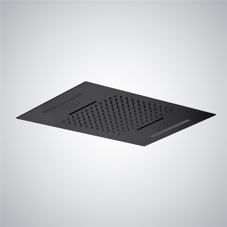 Fontana Auxerre Matte Black LED Rainfall Waterfall Shower Head
