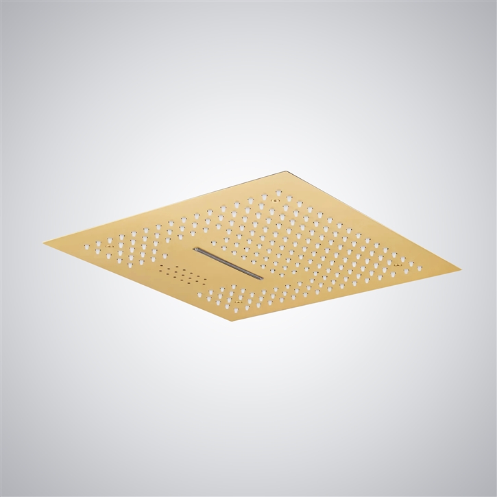 Fontana Saint-Raphael Brushed Gold Thermostatic LED Shower Head