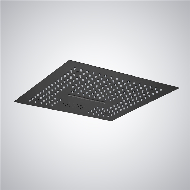 Fontana Saint-Raphael Matte Black LED Rainfall With Bluetooth Music Shower Head