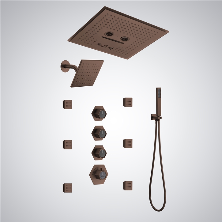 Fontana Pioggia Oil Rubbed Bronze LED Music Shower Set