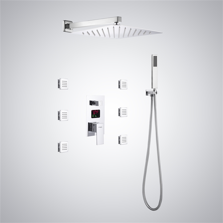 Fontana Nimbus Chrome High-Pressure Rainfall Shower Set