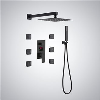Fontana Nimbus Matte Black High-Pressure Body Jet Shower Set