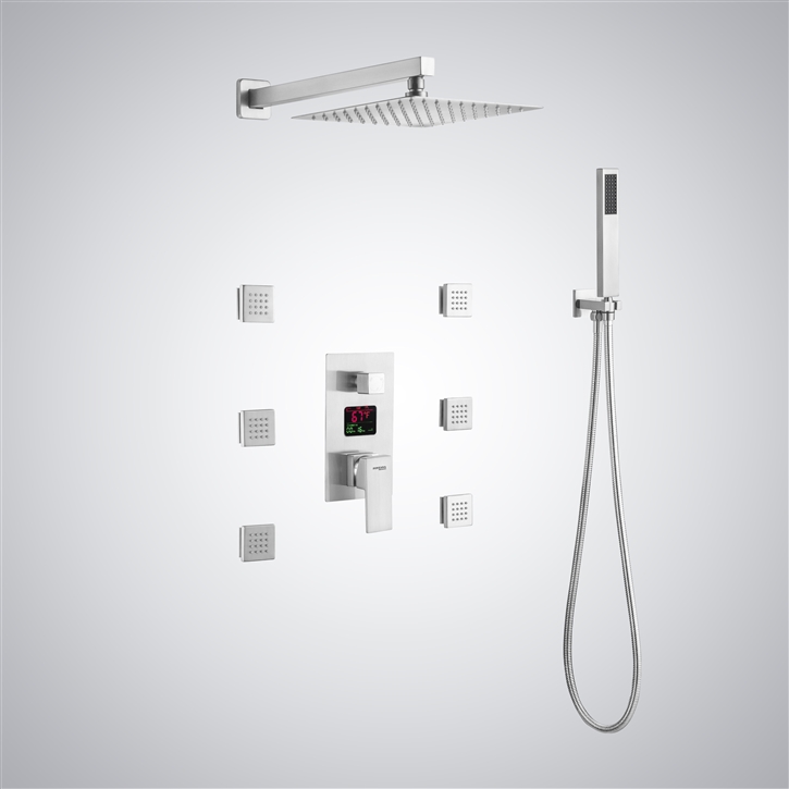 Fontana Nimbus Matte White Multi-Function Rainfall Shower Set