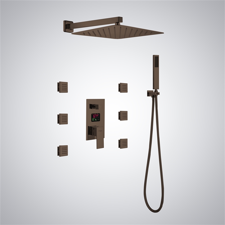 Fontana Nimbus Oil Rubbed Bronze Wall-Mounted Rainfall Shower Set