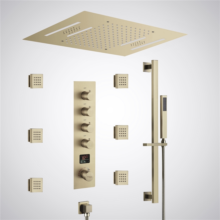 Fontana Rayo Champagne Elegant Shower Set
