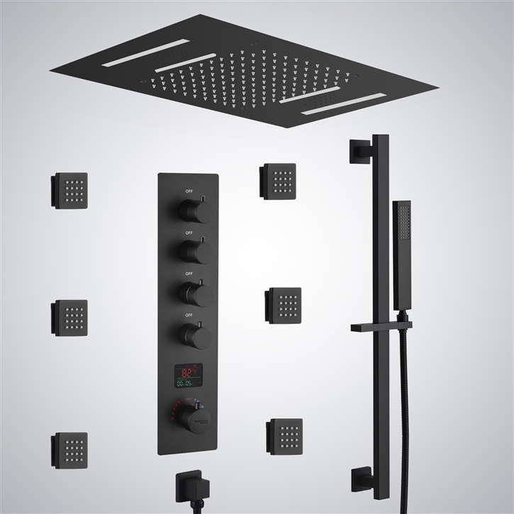 Fontana Rayo Matte Black Deluxe Digital Shower Set