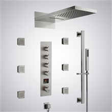Fontana Tusa Brushed Nickel Digital Display Shower Set