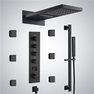 Fontana Tusa Matte Black Luxury LED with Music Shower Set