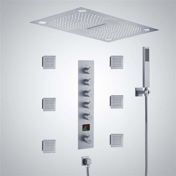 Fontana Gijon Chrome LED Thermostatic Digital Display Shower Set