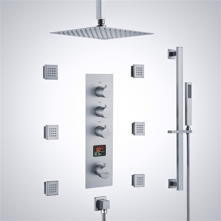 Fontana Ribes Chrome Digital Thermostatic Control Shower Set