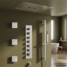 Fontana Pinoso Brushed Nickel Multi-Mode Luxury Shower Set