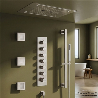 Fontana Pinoso Brushed Nickel Multi-Mode Luxury Shower Set