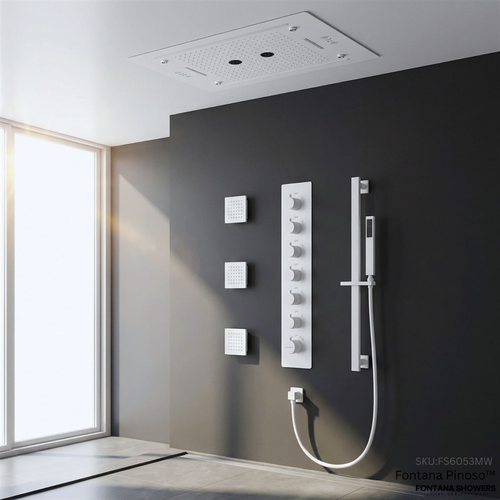 Fontana Pinoso Matte White Advanced LED Shower Set