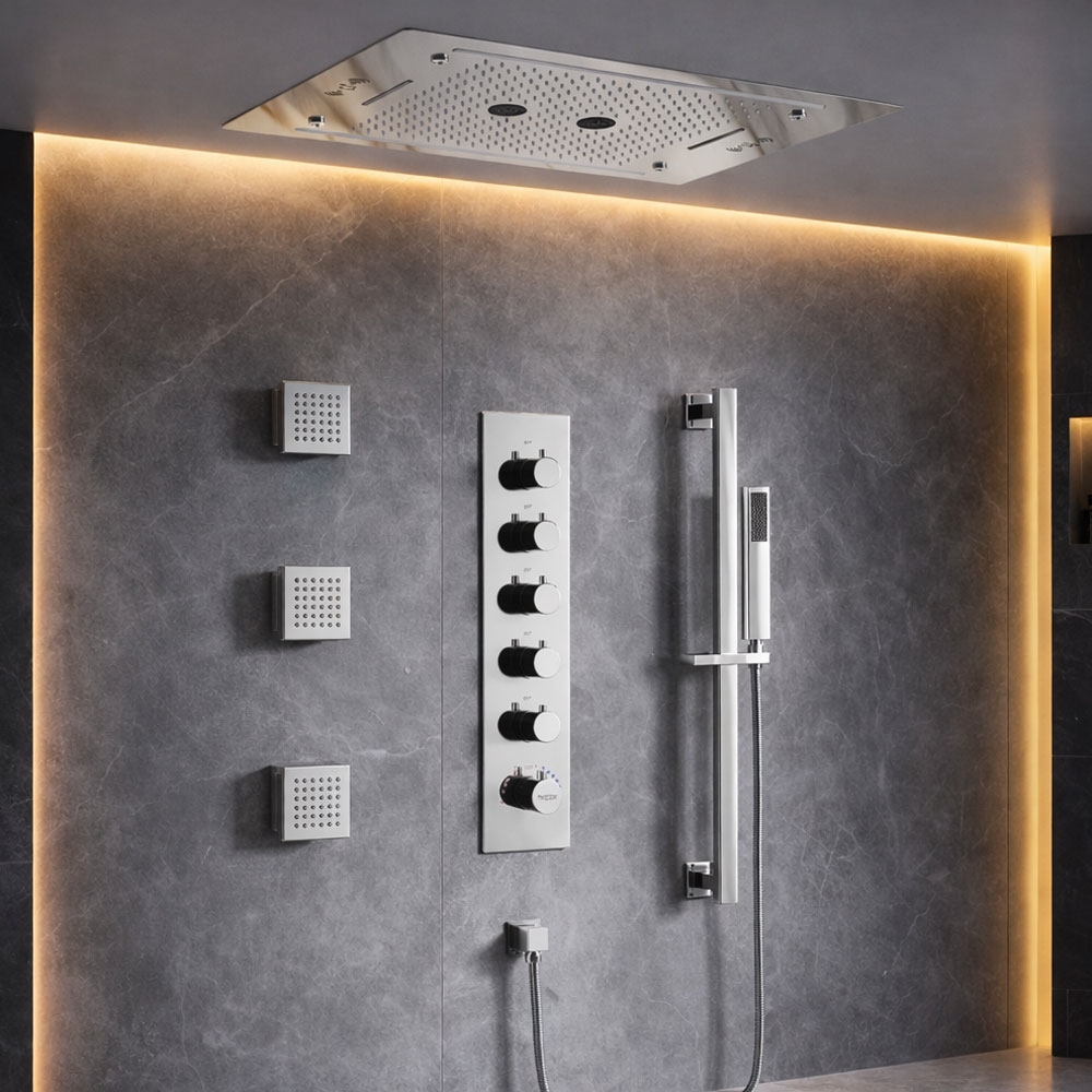 Fontana Meina Chrome LED Luxury Spa Shower Set