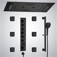 Fontana Artes Matte Black LED & Bluetooth Luxury Shower Set